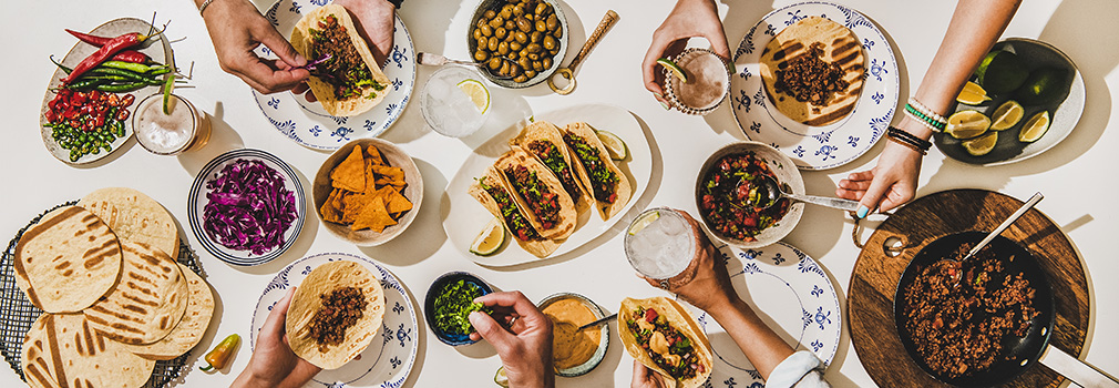 table full of food
