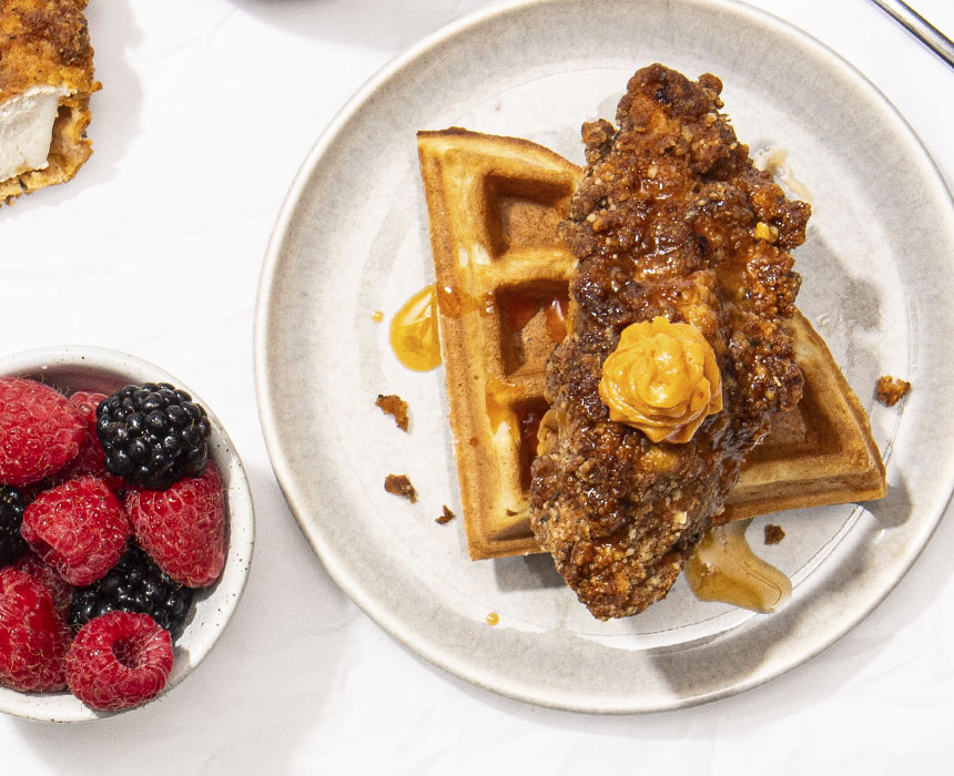Plate of Chicken and Waffles