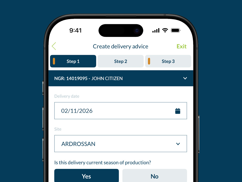 Bunge app - create delivery advice