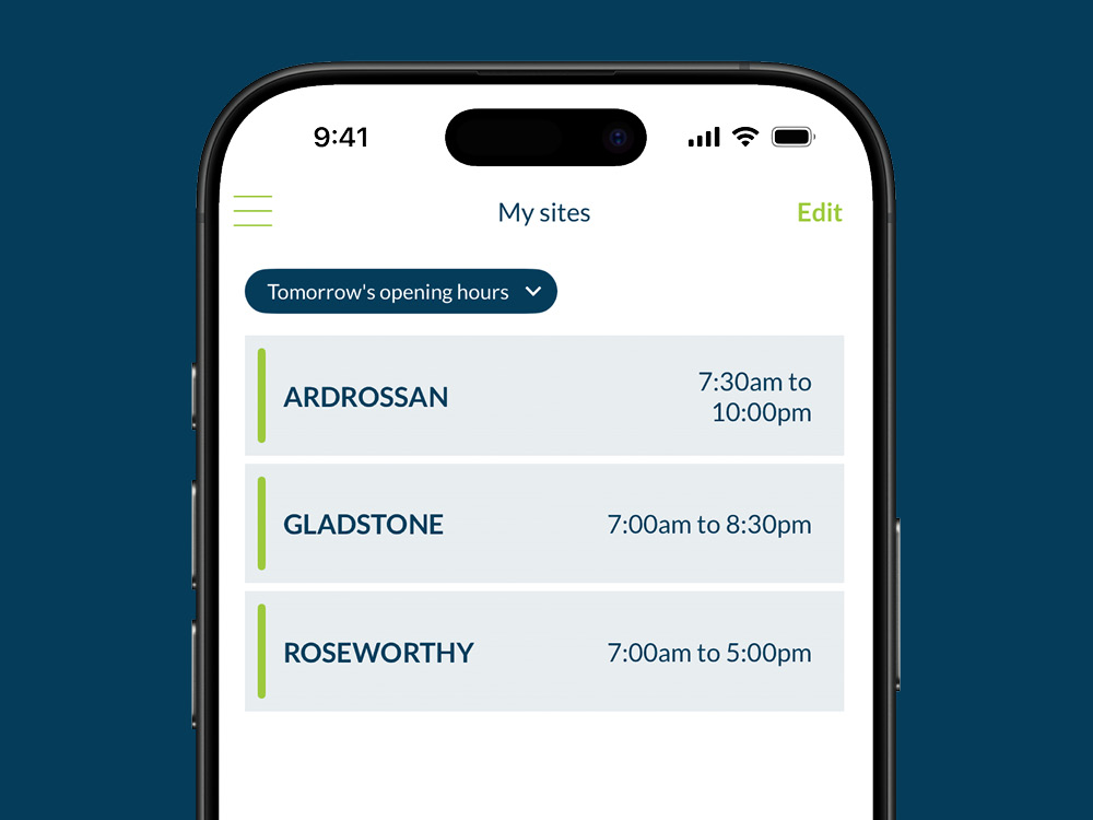 Bunge app - site information