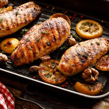 Grilled chicken breasts