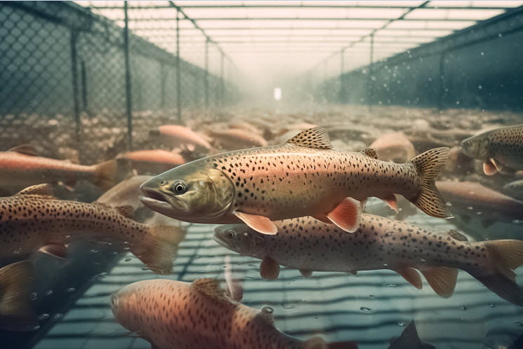 salmon swimming