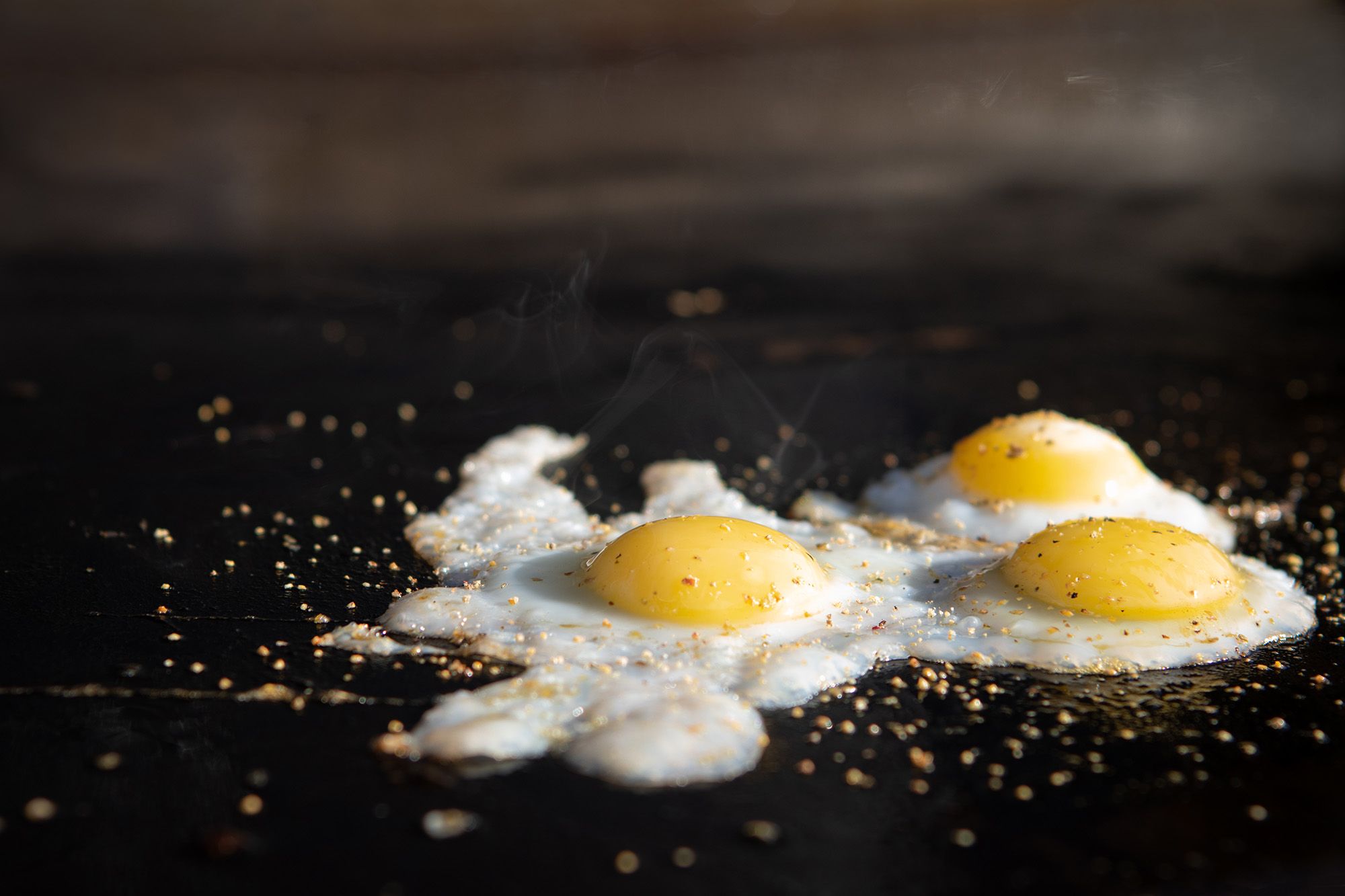 fried egg on a flat top
