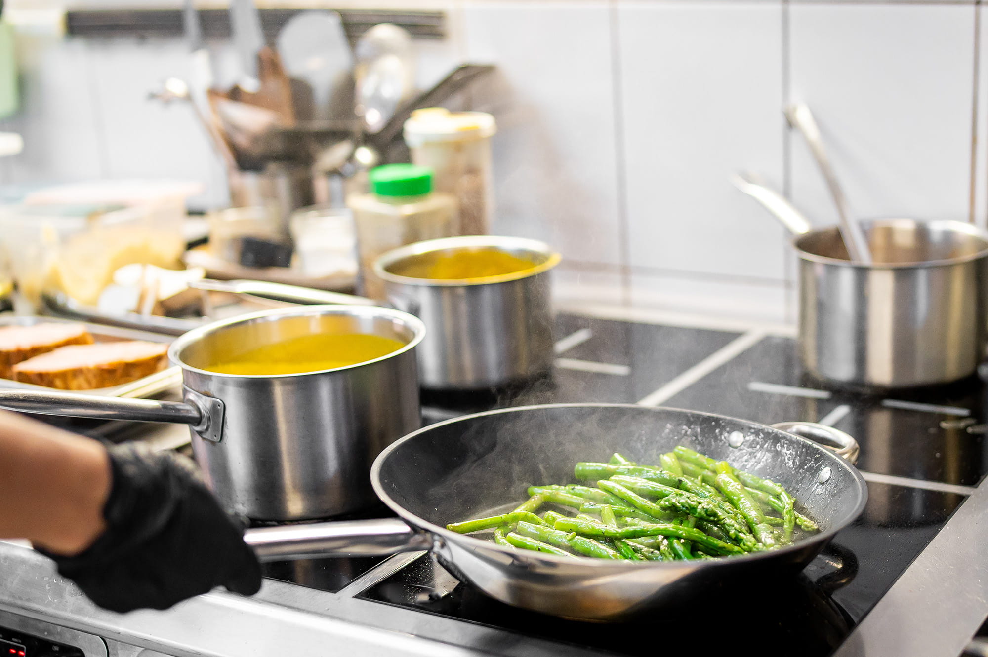 vegetables in a skillet 