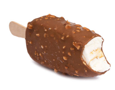 ice cream on wood stick
