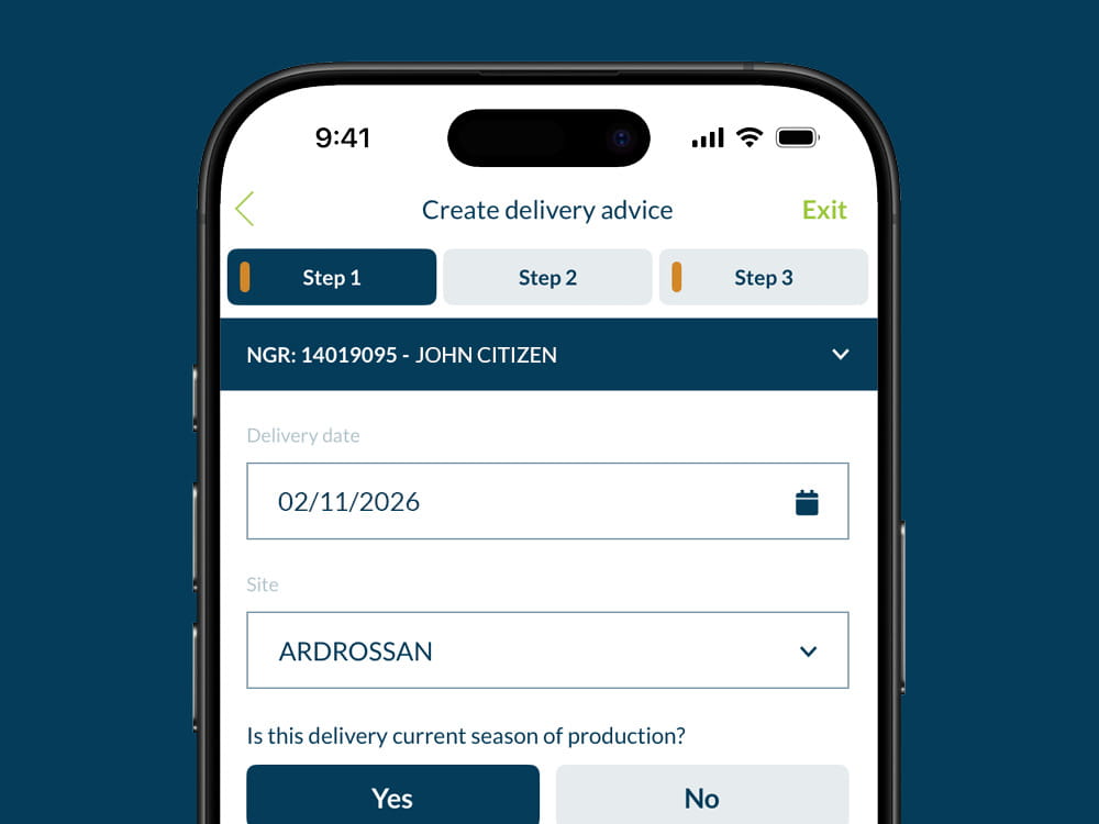 Bunge app - create delivery advice