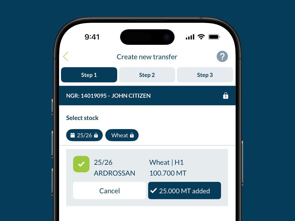 Bunge app - create transfer