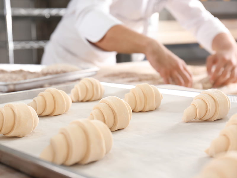 Baking croissants