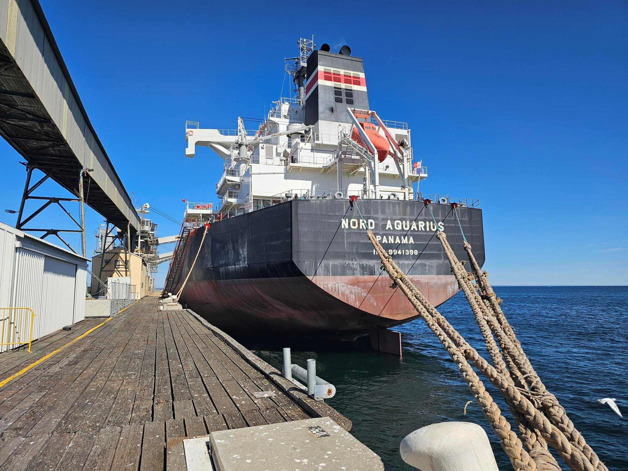 Vessel being loaded at Bunge Wallaroo port terminal