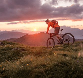 mountain biker on bike